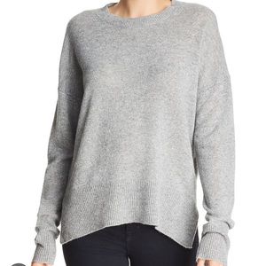 Theory grey karenia flint grey crewneck casual sweater 100% cashmere
